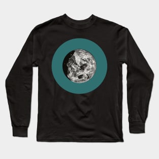 Halloween Moon, Symbols, Portents, Omens, Signs, and Fortunes - Teal and Black Variation Long Sleeve T-Shirt